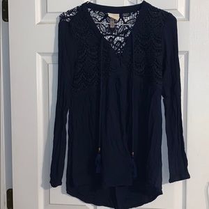 Blue long sleeve blouse